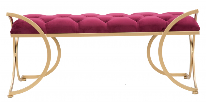 Bancheta Luxy Bordeaux, fier/catifea, auriu/bordeaux [3]