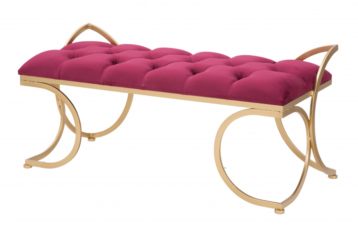 Bancheta Luxy Bordeaux, fier/catifea, auriu/bordeaux [4]