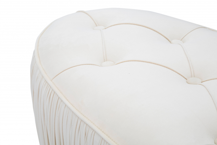 Bancheta Ovally Crem, textil metal [5]