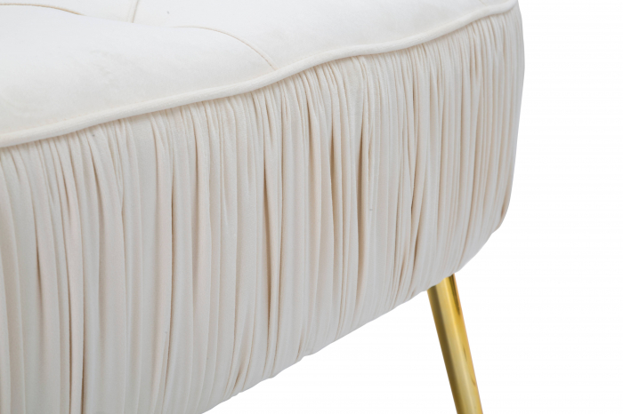 Bancheta Ovally Crem, textil metal [4]
