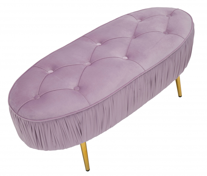 Bancheta Ovally roz, textil metal - creativdeco.ro [7]