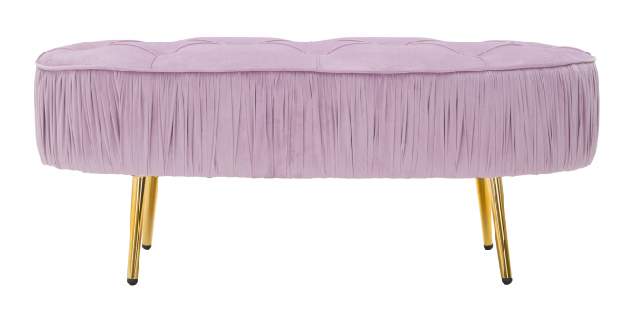 Bancheta Ovally roz, textil metal - creativdeco.ro [3]