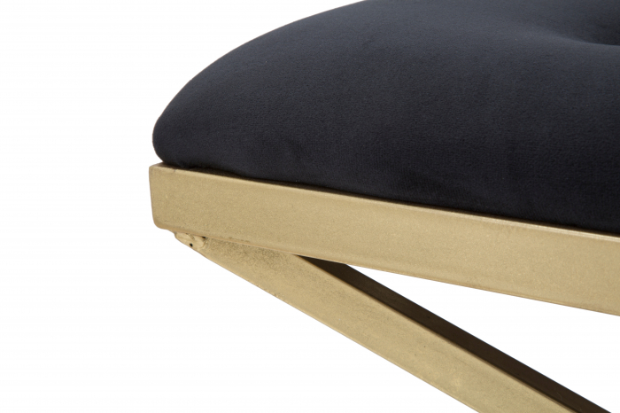 Bancheta Piramid,fier/catifea,auriu/negru - creativdeco.ro [6]