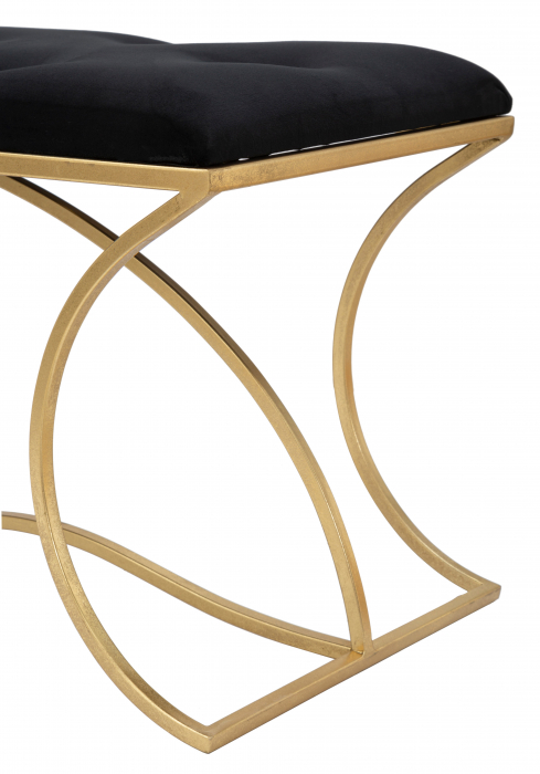 Bancheta Sunshine, fier/catifea, auriu/negru [7]