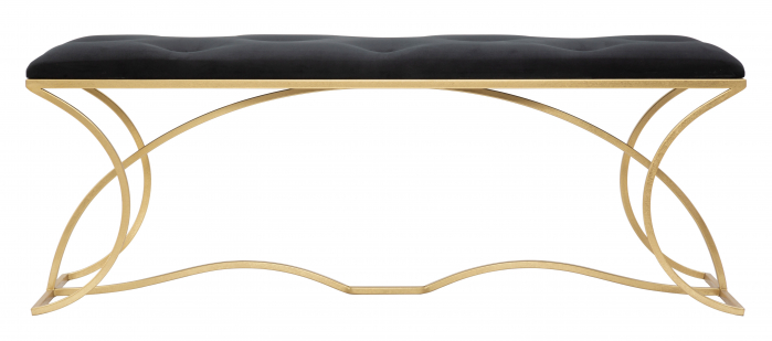 Bancheta Sunshine, fier/catifea, auriu/negru [5]