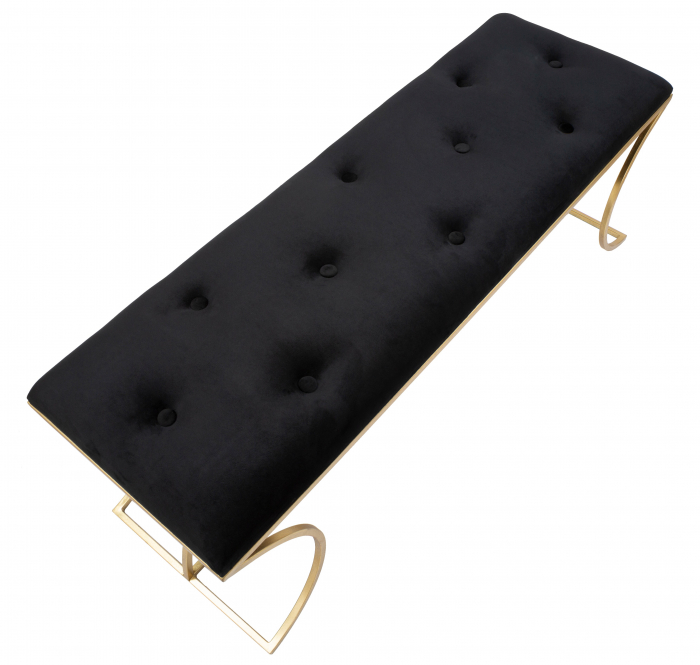 Bancheta Sunshine, fier/catifea, auriu/negru [4]