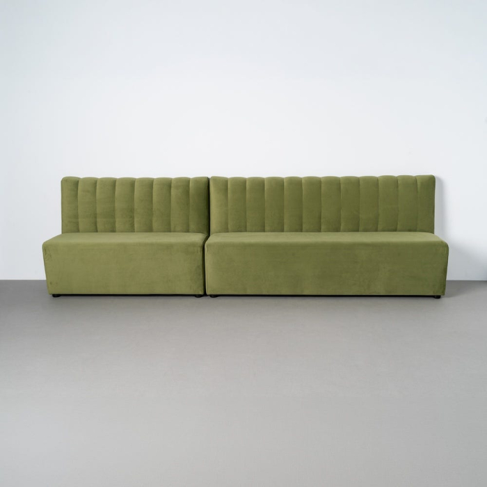 Banchetă tapițată din stofă verde pentru dining și lounge [10]
