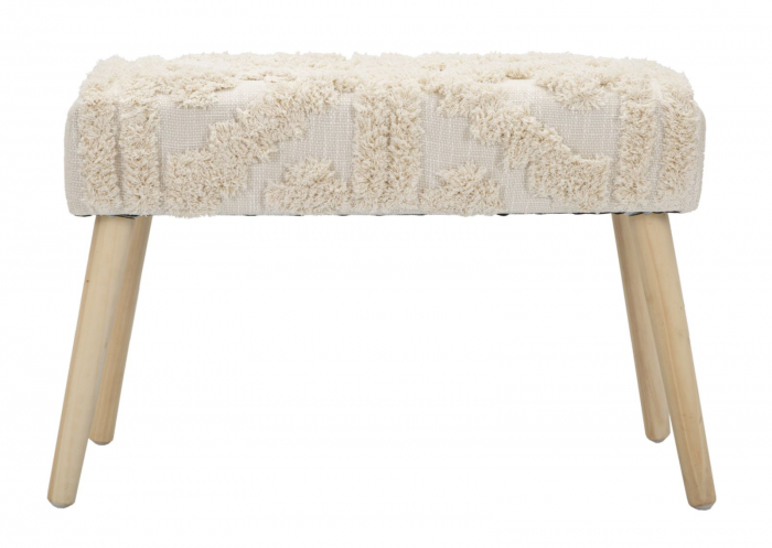 Bancuta Damasco, textil/lemn, bej/natural - creativdeco.ro [5]
