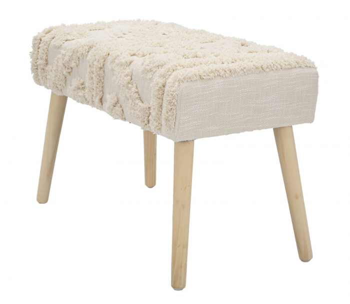 Bancuta Damasco, textil/lemn, bej/natural - creativdeco.ro [4]