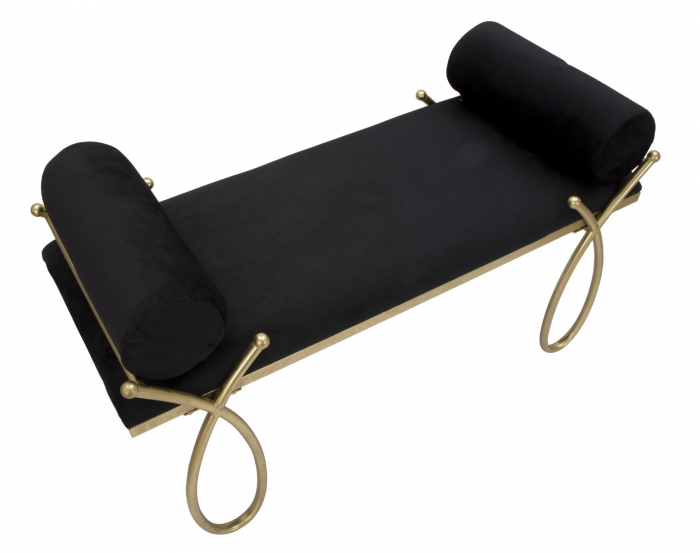 Bancuta Ribbon, negru auriu, metal catifea [4]