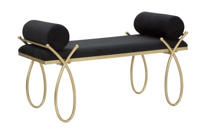 Bancuta Ribbon, negru auriu, metal catifea [1]