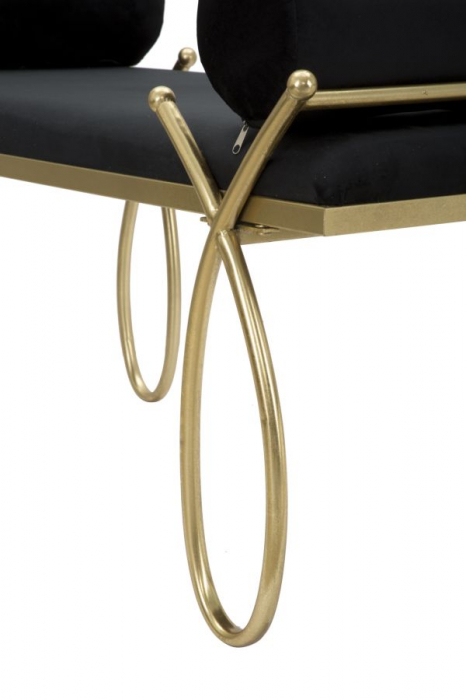 Bancuta Ribbon, negru auriu, metal catifea [7]