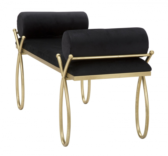 Bancuta Ribbon, negru auriu, metal catifea [6]