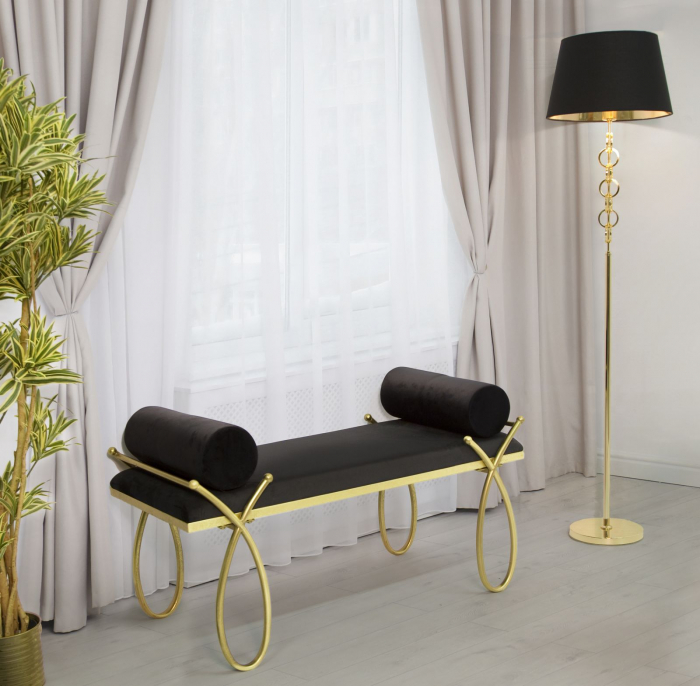 Bancuta Ribbon, negru auriu, metal catifea [2]