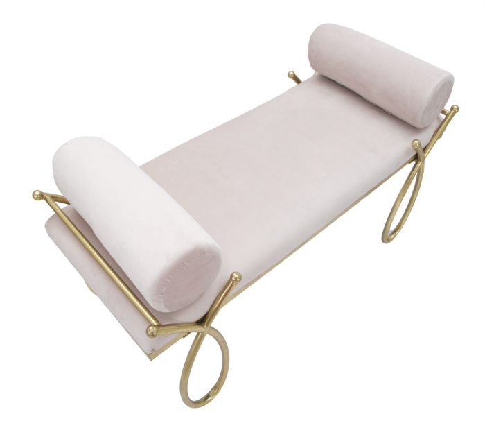 Bancuta Ribbon, roz/auriu, metal/catifea [4]