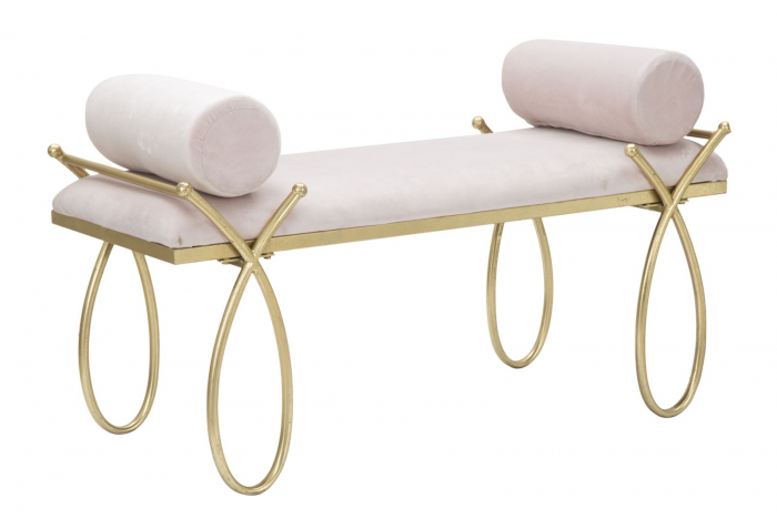 Bancuta Ribbon, roz/auriu, metal/catifea [1]