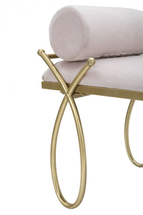 Bancuta Ribbon, roz/auriu, metal/catifea [8]