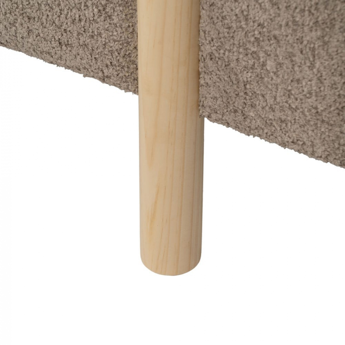 Băncuță cu ladă taupe deschis – picioare din lemn natural [8]