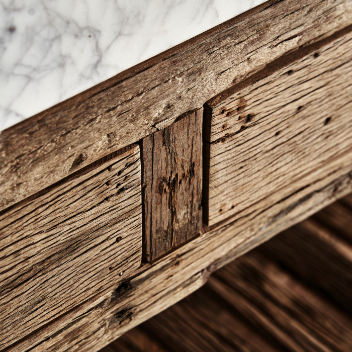 Bar industrial lemn reciclat marmura|Baruri sustenabile [7]