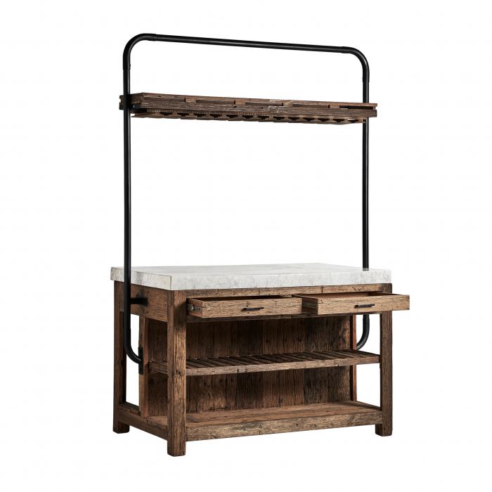 Bar industrial lemn reciclat marmura|Baruri sustenabile [3]