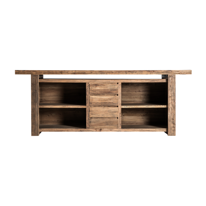 Bar din lemn masiv de ulm cu spații de depozitare [9]