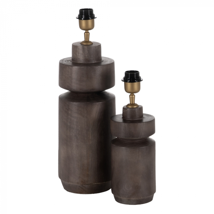 Baza lampa cubica lemn maro pentru spatii restranse|Accesorii compacte pentru decor cald [3]