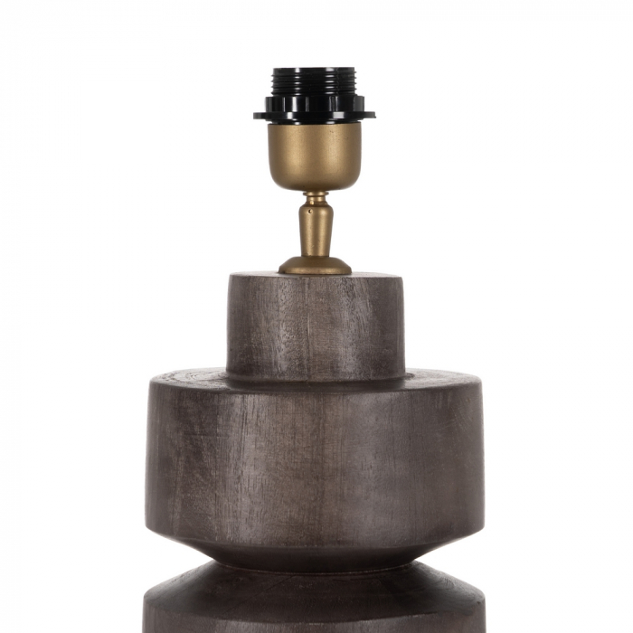 Baza lampa eleganta maro din lemn pentru decor natural|Accesorii pentru iluminat cald si rustic [5]