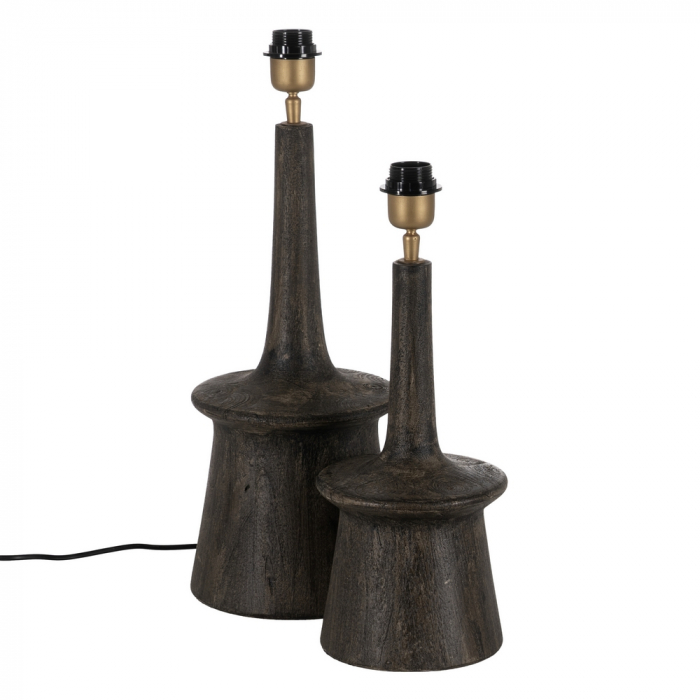 Baza lampa inalta maro pentru decor natural|Accesorii din lemn masiv pentru iluminat interior [3]