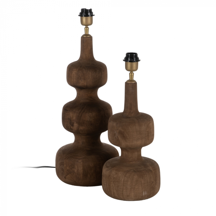 Baza lampa compacta maro pentru iluminat ambiental|Accesorii elegante din lemn natural [3]