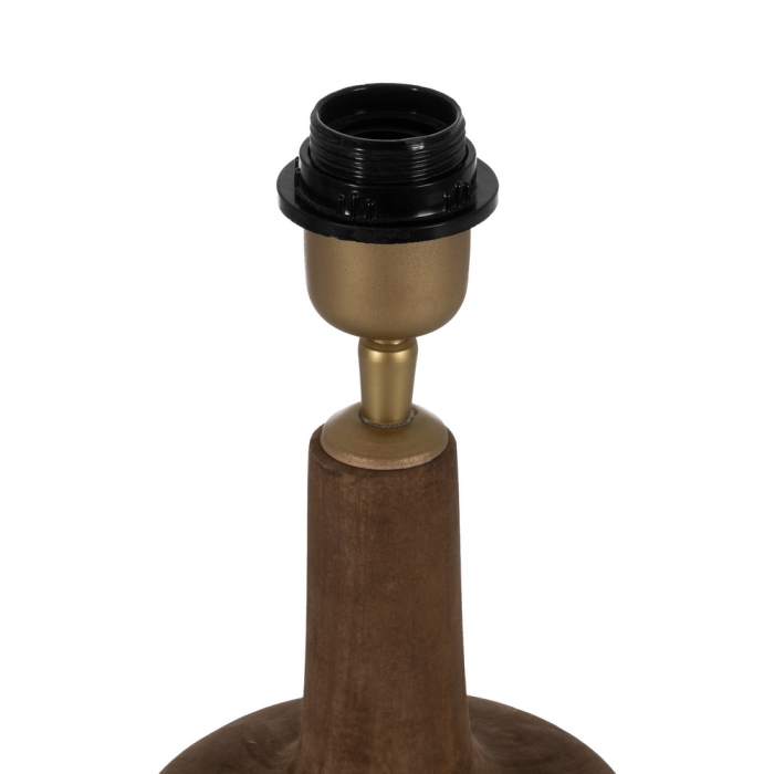 Baza lampa compacta maro pentru iluminat ambiental|Accesorii elegante din lemn natural [4]