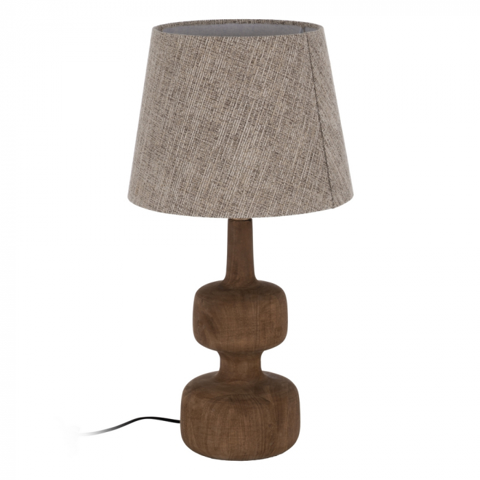 Baza lampa compacta maro pentru iluminat ambiental|Accesorii elegante din lemn natural [2]