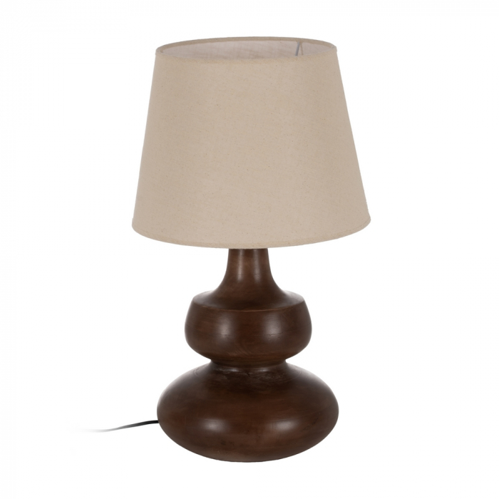 Baza lampa robusta maro pentru decor elegant|Accesorii decorative din lemn masiv [2]