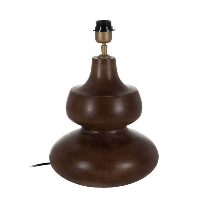 Baza lampa robusta maro pentru decor elegant|Accesorii decorative din lemn masiv [1]