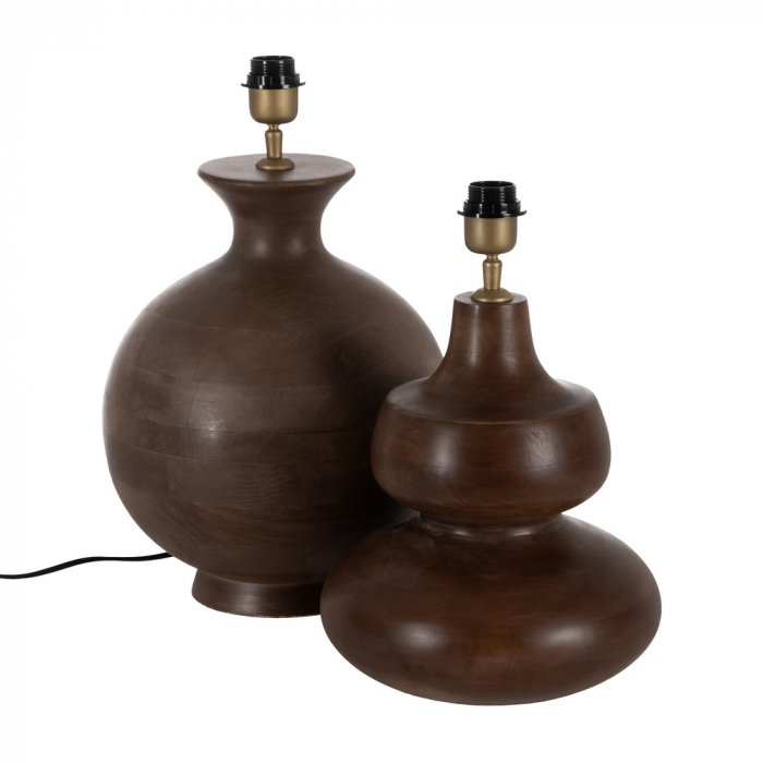 Baza lampa robusta maro pentru decor elegant|Accesorii decorative din lemn masiv [3]