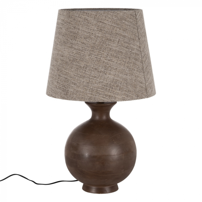 Baza lampa maro masiva pentru stil eclectic|Accesorii statement din lemn pentru iluminat interior [2]