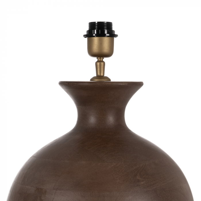 Baza lampa maro masiva pentru stil eclectic|Accesorii statement din lemn pentru iluminat interior [5]