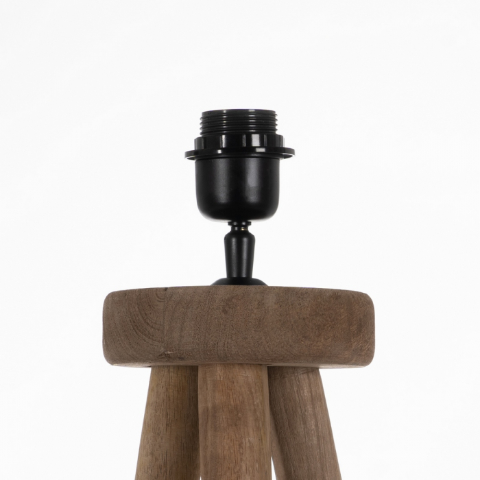 Baza lampa podea maro pentru spatii naturale|Accesorii inalte din lemn pentru iluminat relaxant [4]