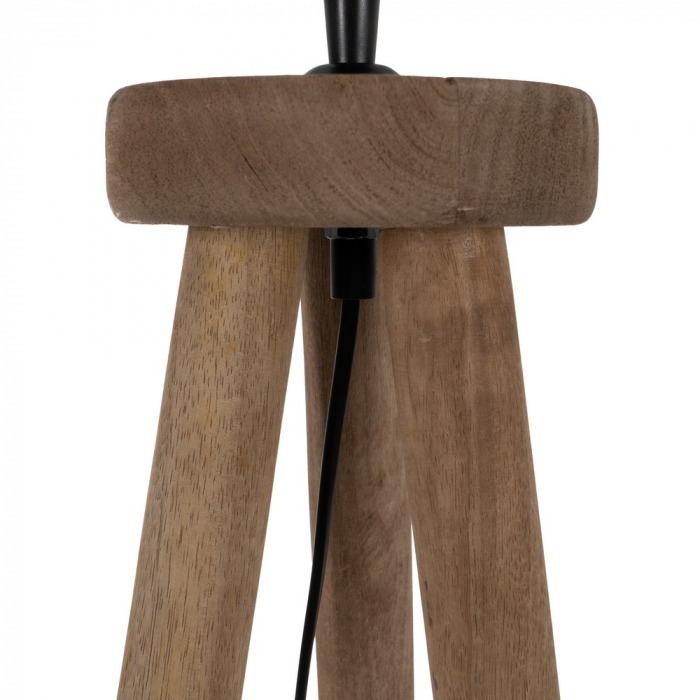 Baza lampa podea maro pentru spatii naturale|Accesorii inalte din lemn pentru iluminat relaxant [5]