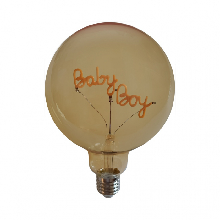 Bec LED Decorativ mesaj Baby Boy|Iluminat Design Premium [2]