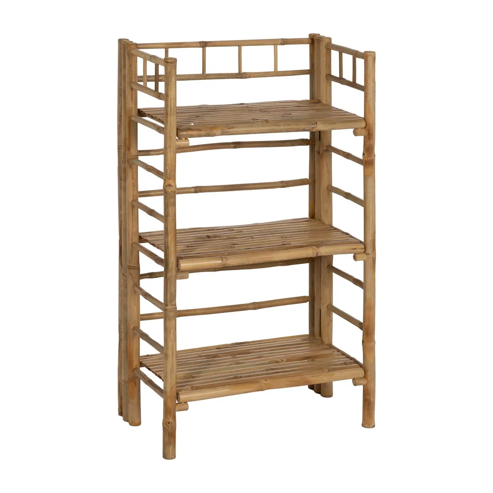 Biblioteca compacta din bambus pentru decor natural CreativDeco [2]