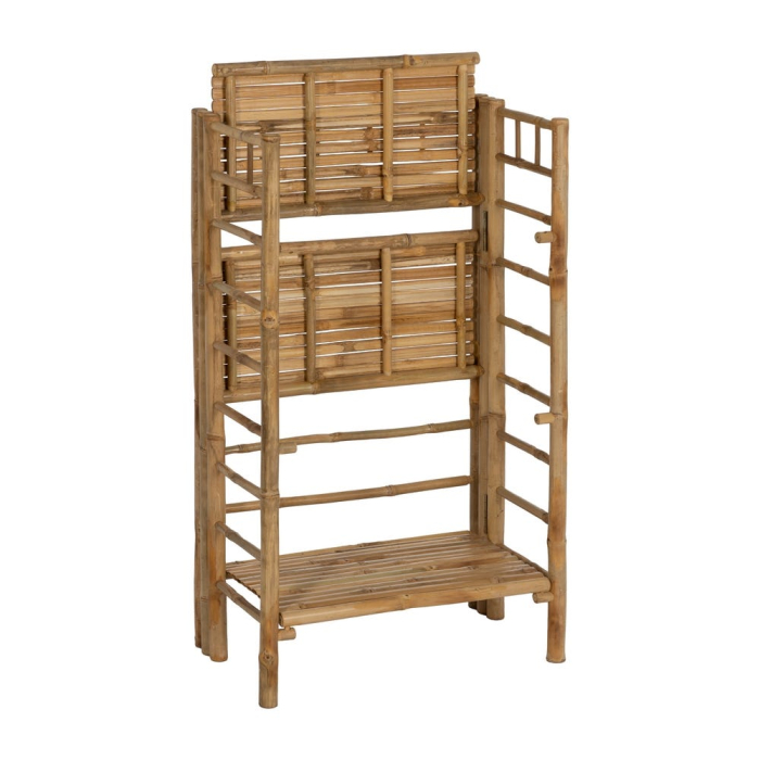 Biblioteca compacta din bambus pentru decor natural CreativDeco [4]