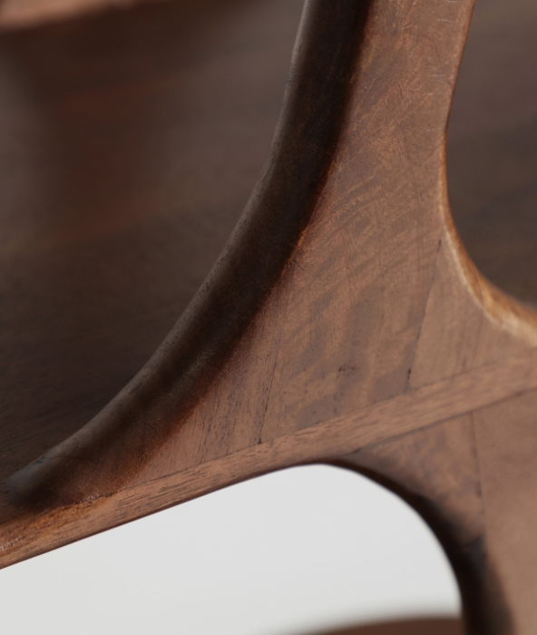 Bibliotecă deschisă din lemn de mango maro cu rafturi sculpturale Takala [3]