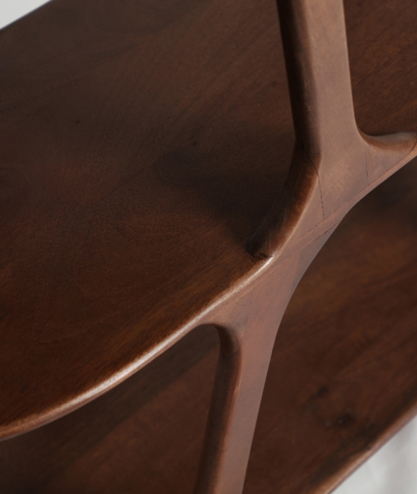 Bibliotecă deschisă din lemn de mango maro cu rafturi sculpturale Takala [5]