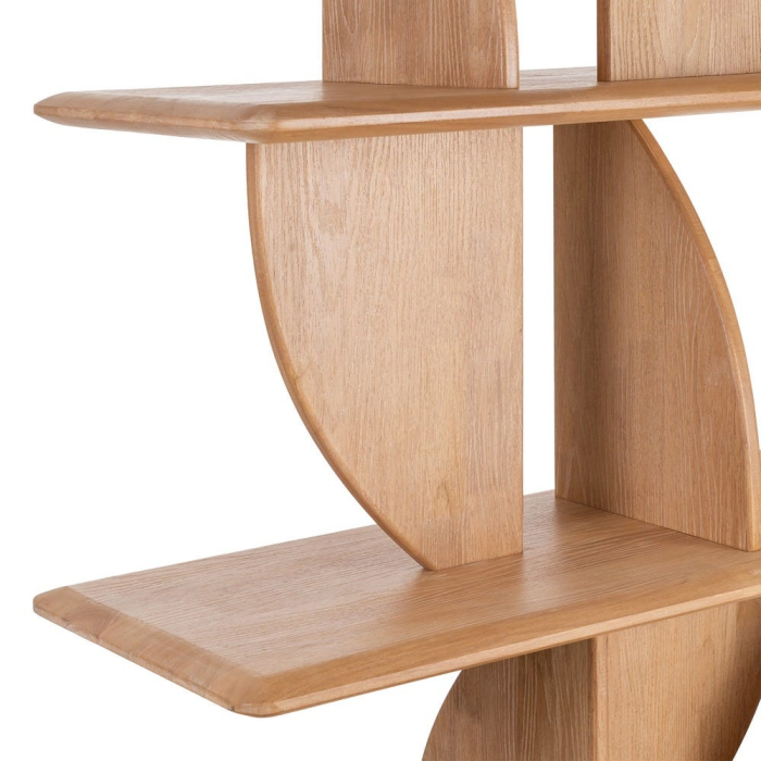 Bibliotecă din lemn de cauciuc cu design geometric [4]