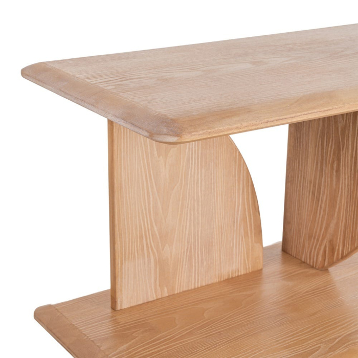 Bibliotecă din lemn de cauciuc cu design geometric [8]