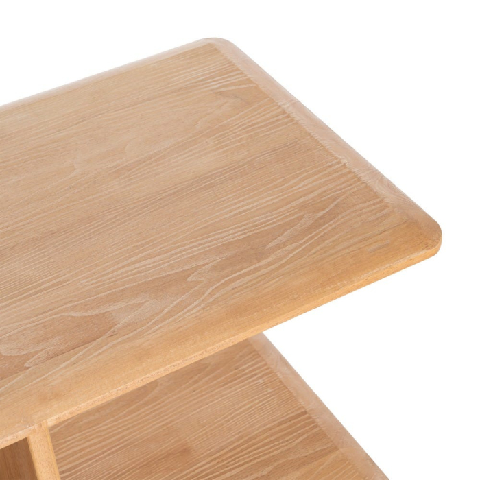 Bibliotecă din lemn de cauciuc cu rafturi deschise și module grafice – imagine principală [5]