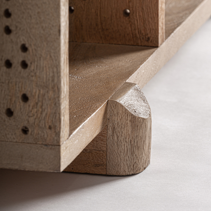 Bibliotecă din lemn de mango cu design perforat și structură modulară Jacquard [3]