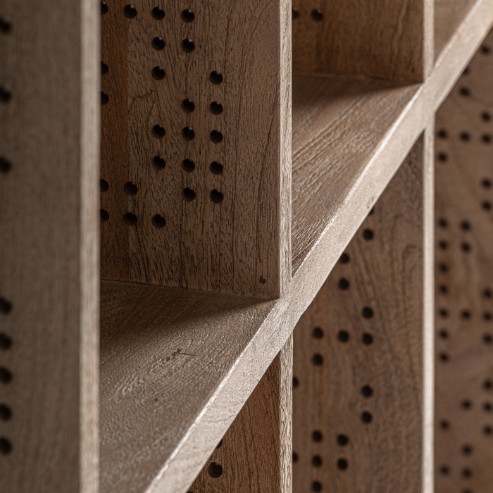 Bibliotecă din lemn de mango cu design perforat și structură modulară Jacquard [4]