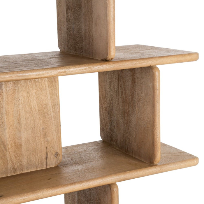 Bibliotecă din lemn de mango cu polițe deschise și design japandi [4]