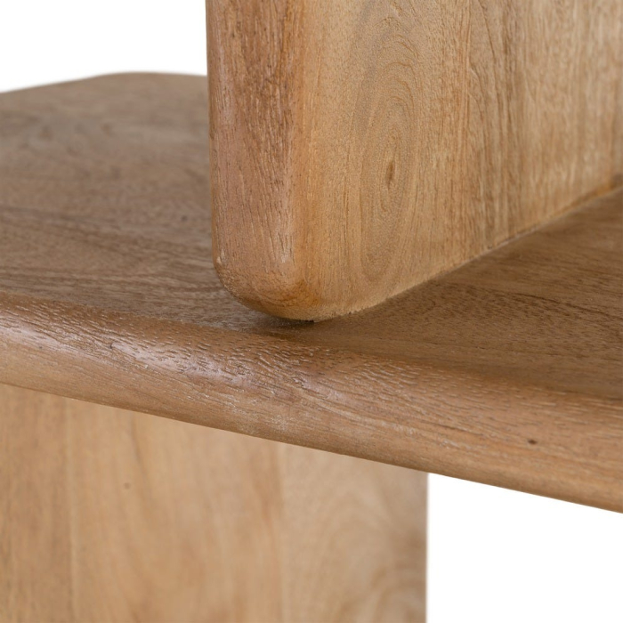 Bibliotecă din lemn de mango cu polițe deschise și design japandi [9]